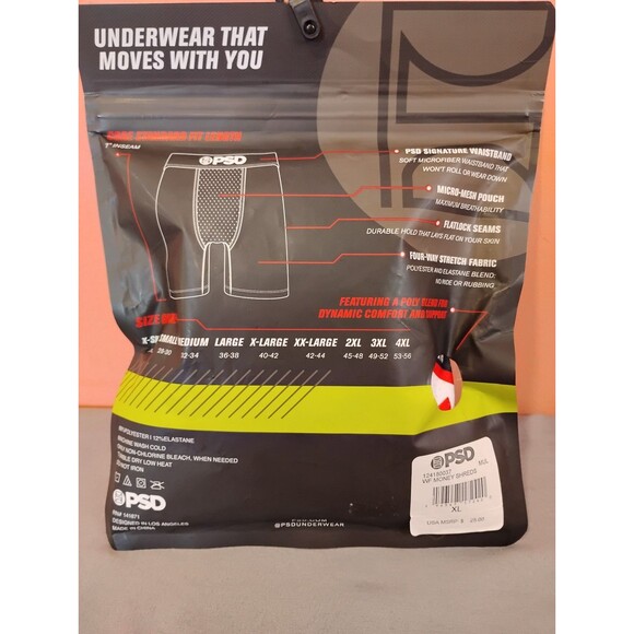 Men's PSD Boxer Briefs Money Shreds Gray Red XL - Picture 5 of 5